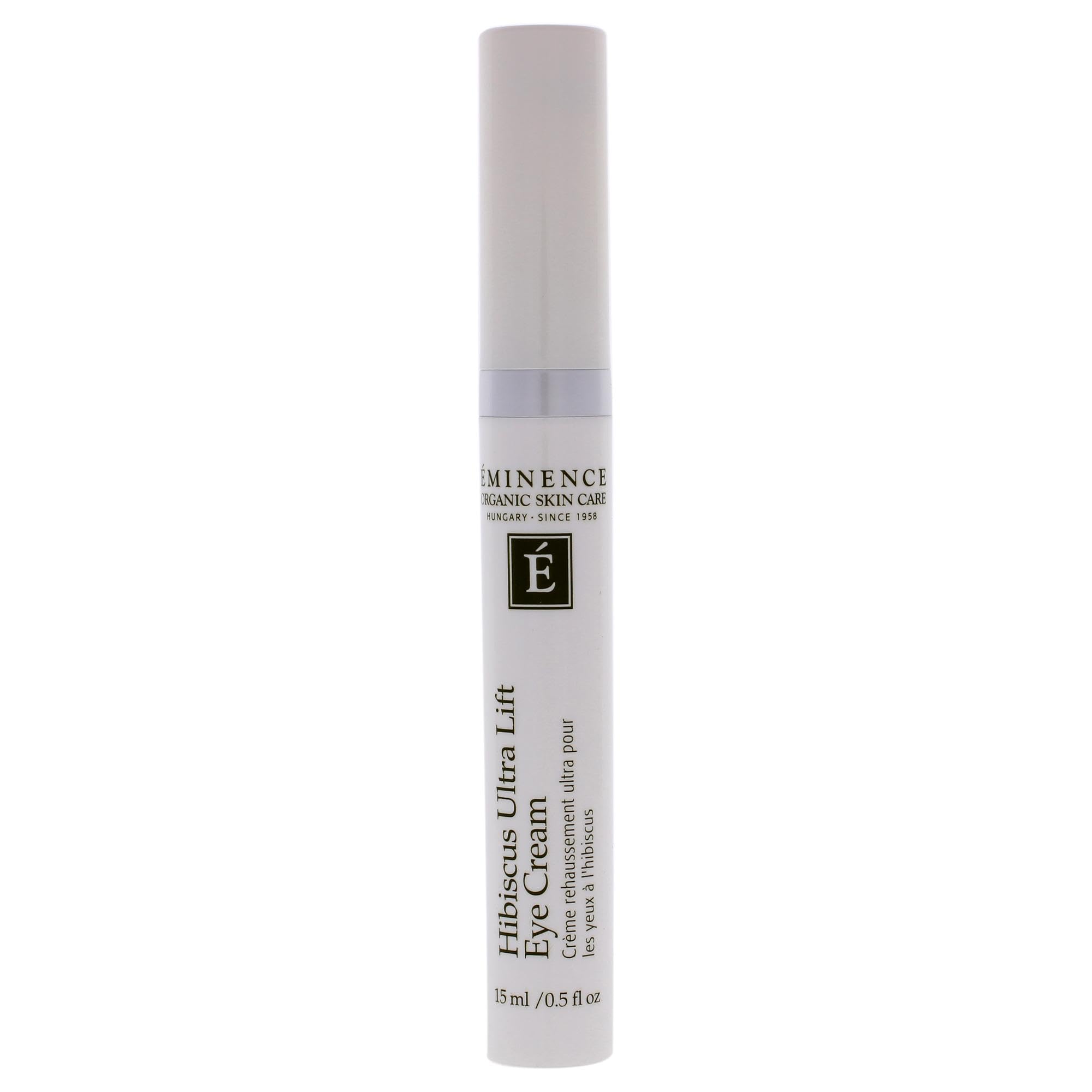 Using Eminence Hibiscus Ultra Lift Eye Cream under-eye for smoothing and puff reduction