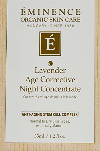 Eminence Lavender Age Corrective Night Concentrate bottle with pour enables gentle overnight revitalization.