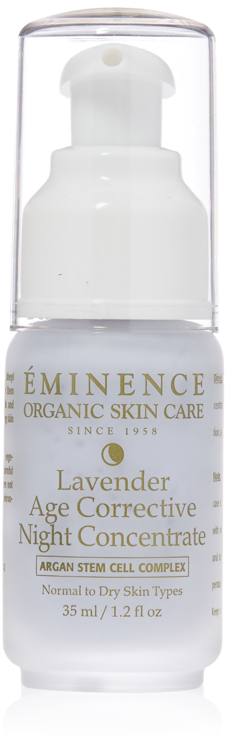 Eminence Lavender Age Corrective Night Concentrate bottle enhances overnight hydration and rejuvenation.