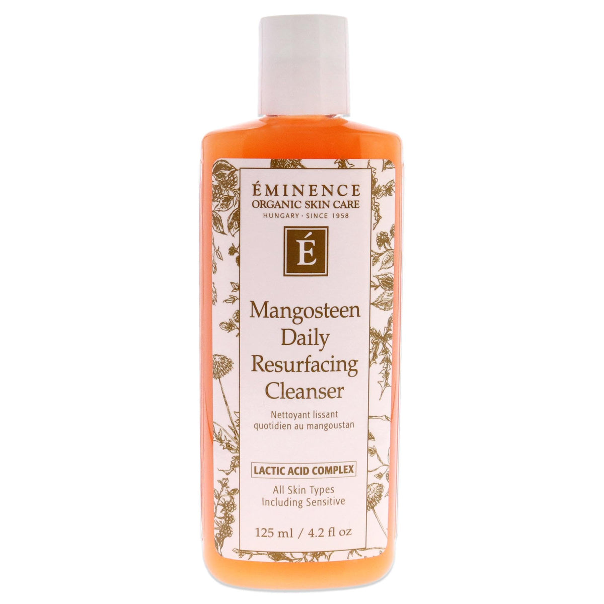 Eminence Mangosteen Daily Resurfacing Cleanser bottle shows premium packaging for radiant skin