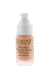 Eminence Mangosteen Daily Resurfacing Concentrate label highlights ingredients and premium resurfacing benefits.