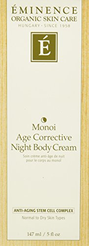 Eminence Monoi Age Corrective Night Body Cream application shows a velvety texture for deeply nourished skin