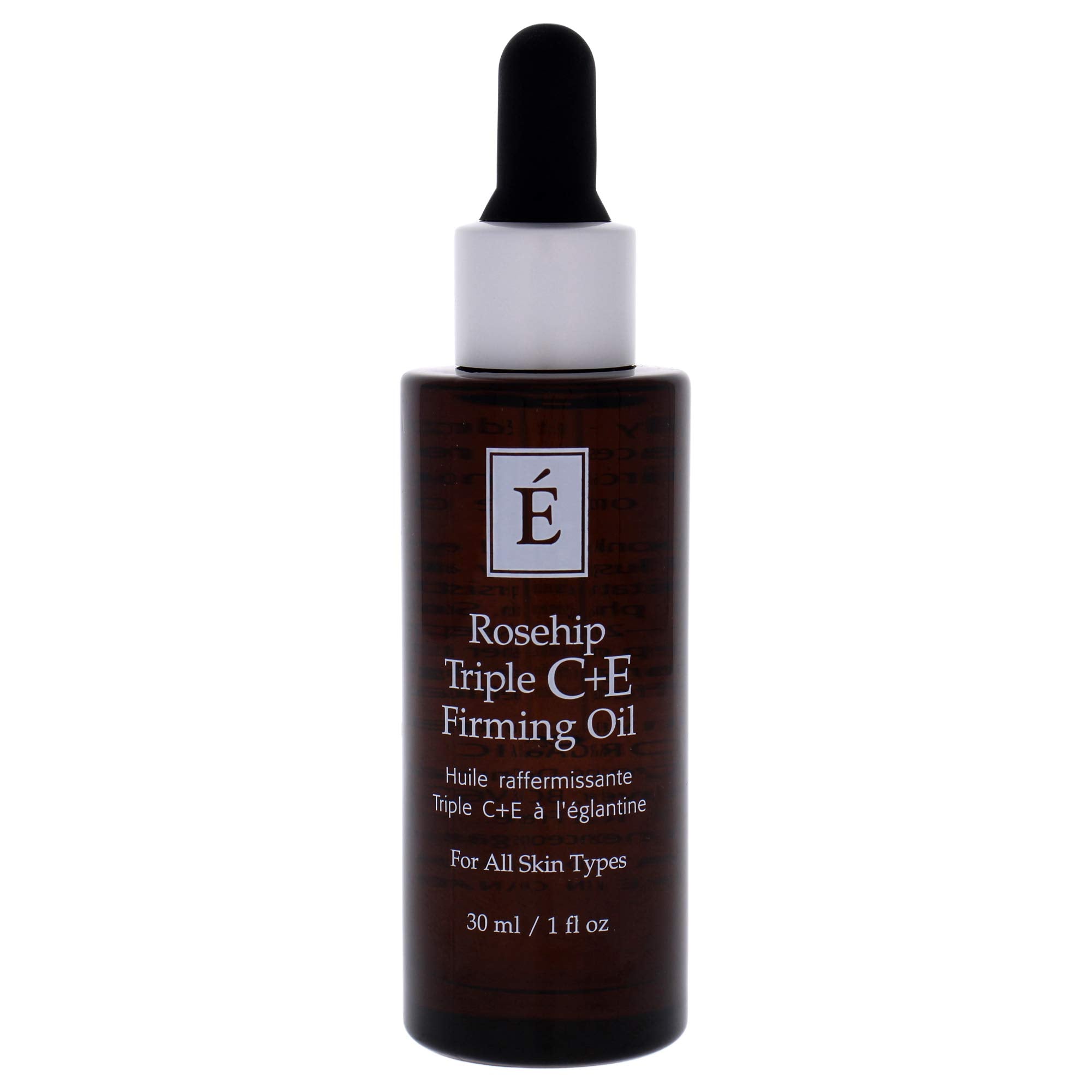 Eminence Rosehip Triple C+E oil drops ready for nourishing skincare routine.