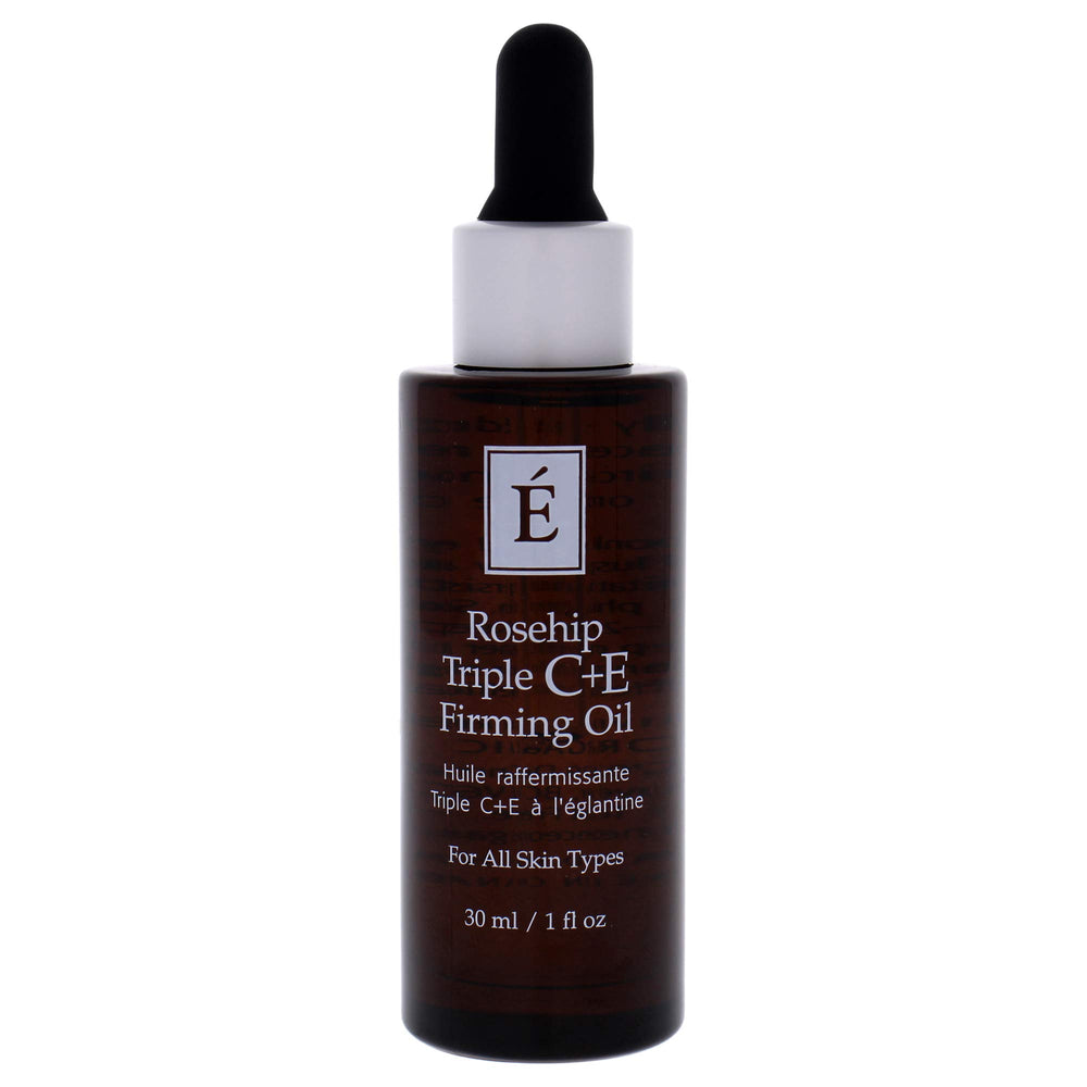 Eminence Rosehip Triple C+E oil drops ready for nourishing skincare routine.