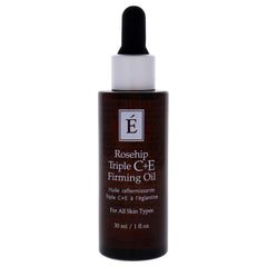 Eminence Rosehip Triple C+E oil drops ready for nourishing skincare routine.