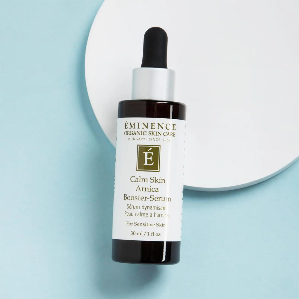 Eminence Skin care routine setup featuring Calm Skin booster for a calmer complexion