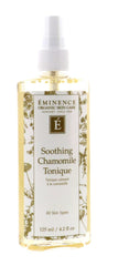 Eminence Soothing Chamomile Tonique application on cotton pad for gentle toning.