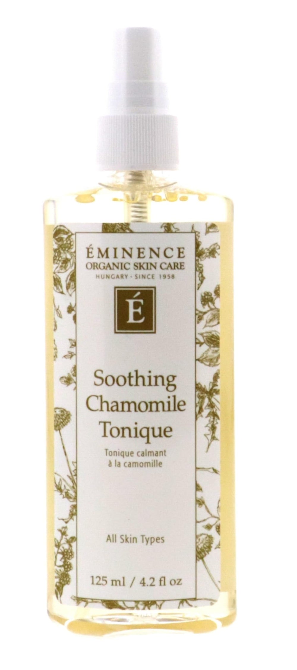 Eminence Soothing Chamomile Tonique bottle showing calming post-peel action.