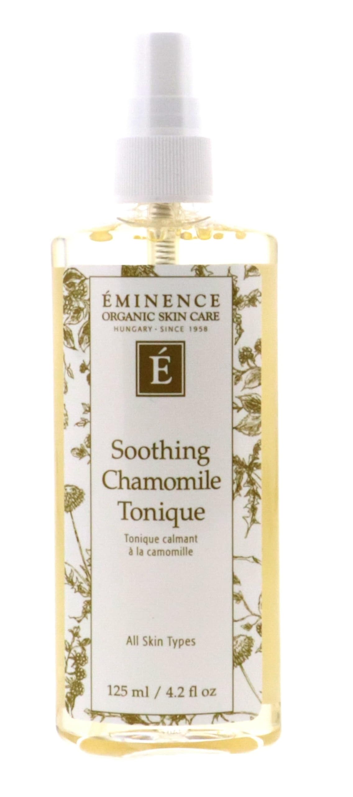 Eminence Soothing Chamomile Tonique bottle showing calming post-peel action.