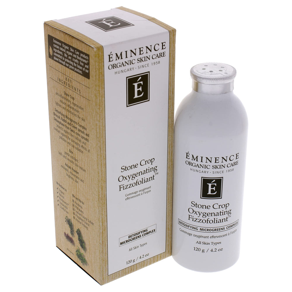 Eminence Stone Crop Fizzofoliant ingredients microgreens emphasize hydration and environmental protection