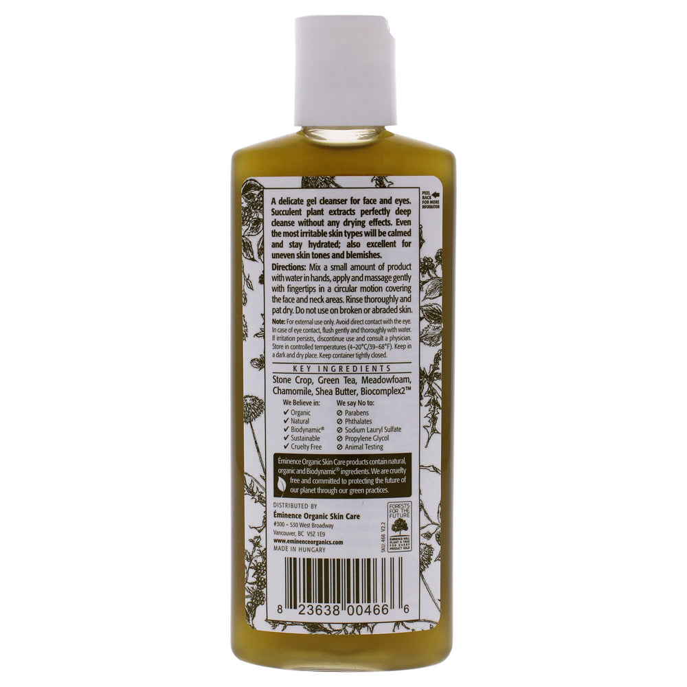 Eminence Stone Crop Gel Wash lather demonstrates a soothing cleanse for daily skincare.