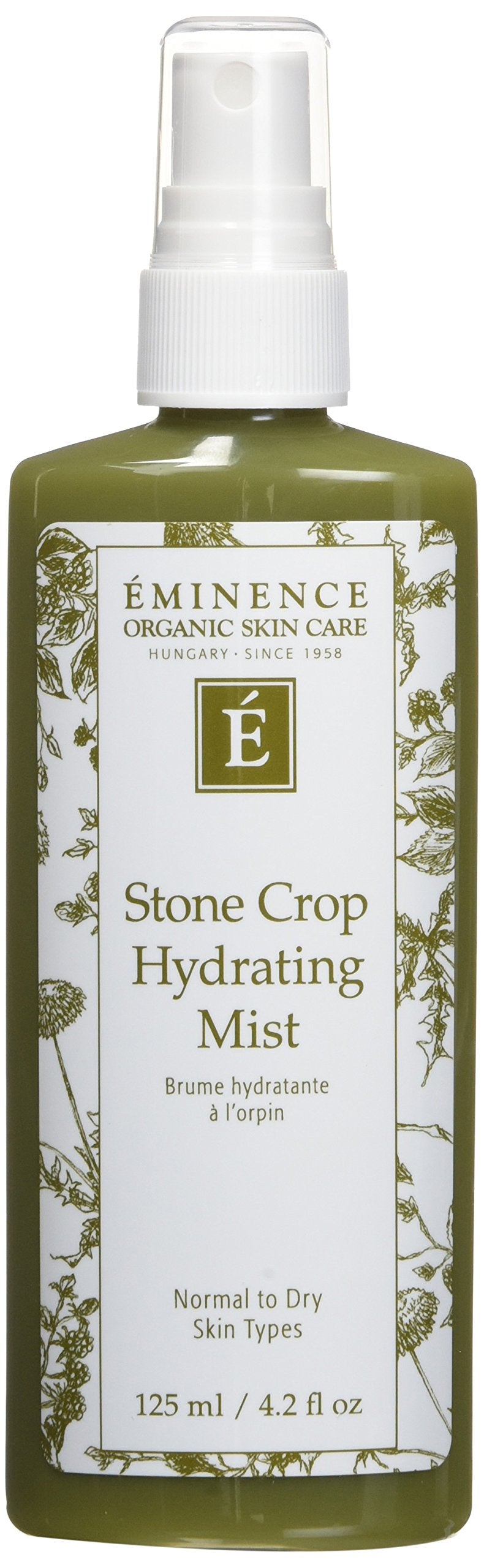 Eminence Stone Crop Hydrating Mist bottle pour provides a cooling hydration boost