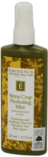 Eminence Stone Crop Hydrating Mist label close-up shows hydration benefits