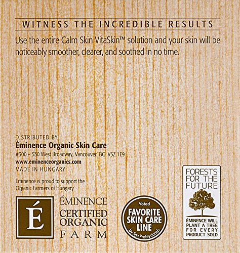 Eminence Vitaskin Calm Skin packaging display showcasing clean spa-like product presence