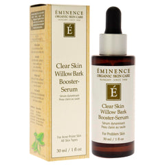 Eminence Willow Bark Booster Serum tube shows soothing formula with tea tree oil for irritated skin