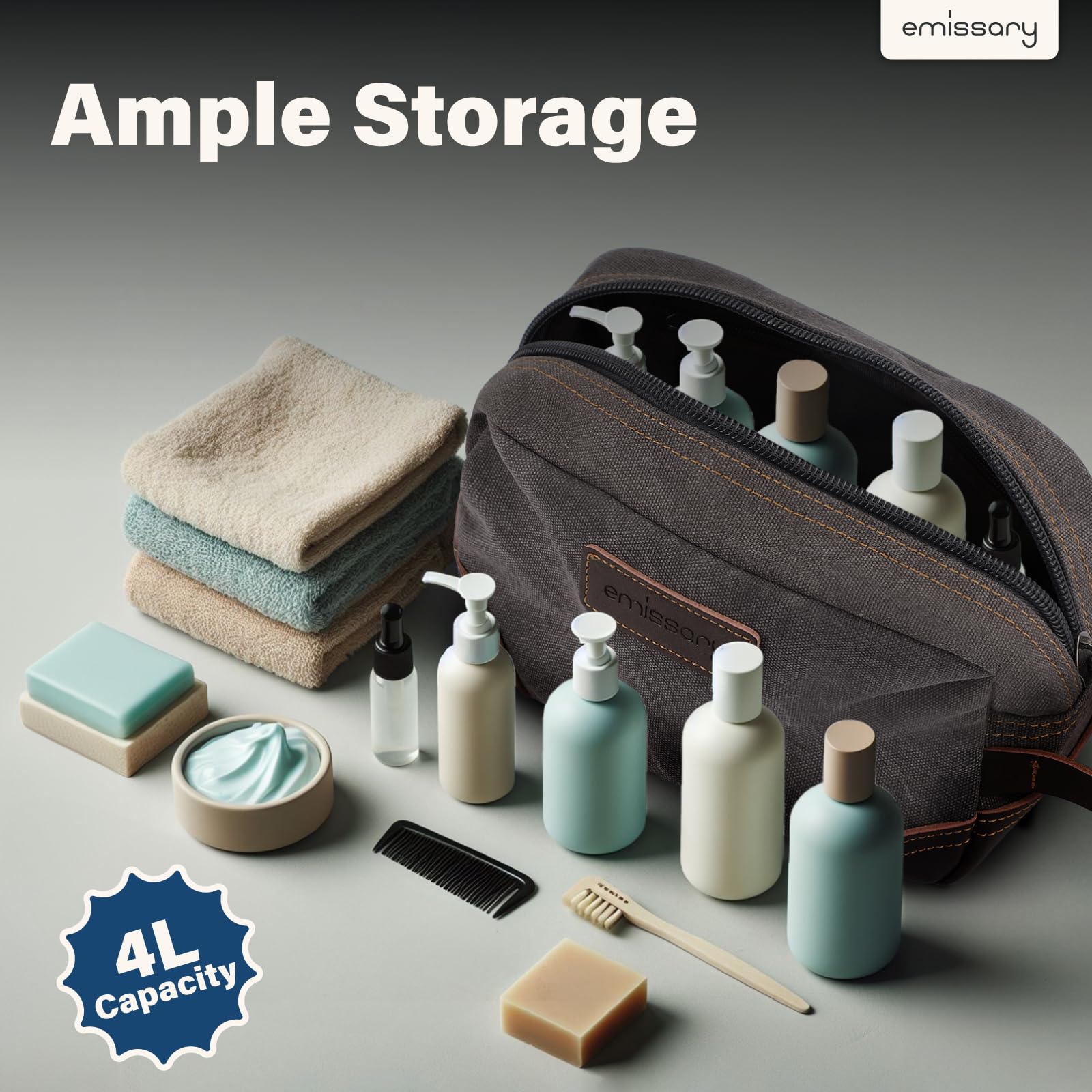 emissary toiletry bag internal pocket offers quick access for small items