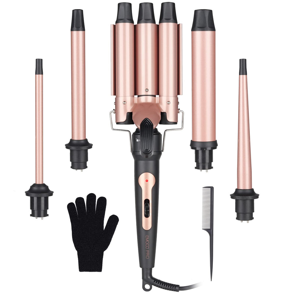 EMOCCI PRO 5-in-1 wand set overview showing versatility and interchangeable barrels.