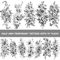 EMOME 12-sheets sexy temporary tattoos on the forearm deliver long-lasting floral detail.