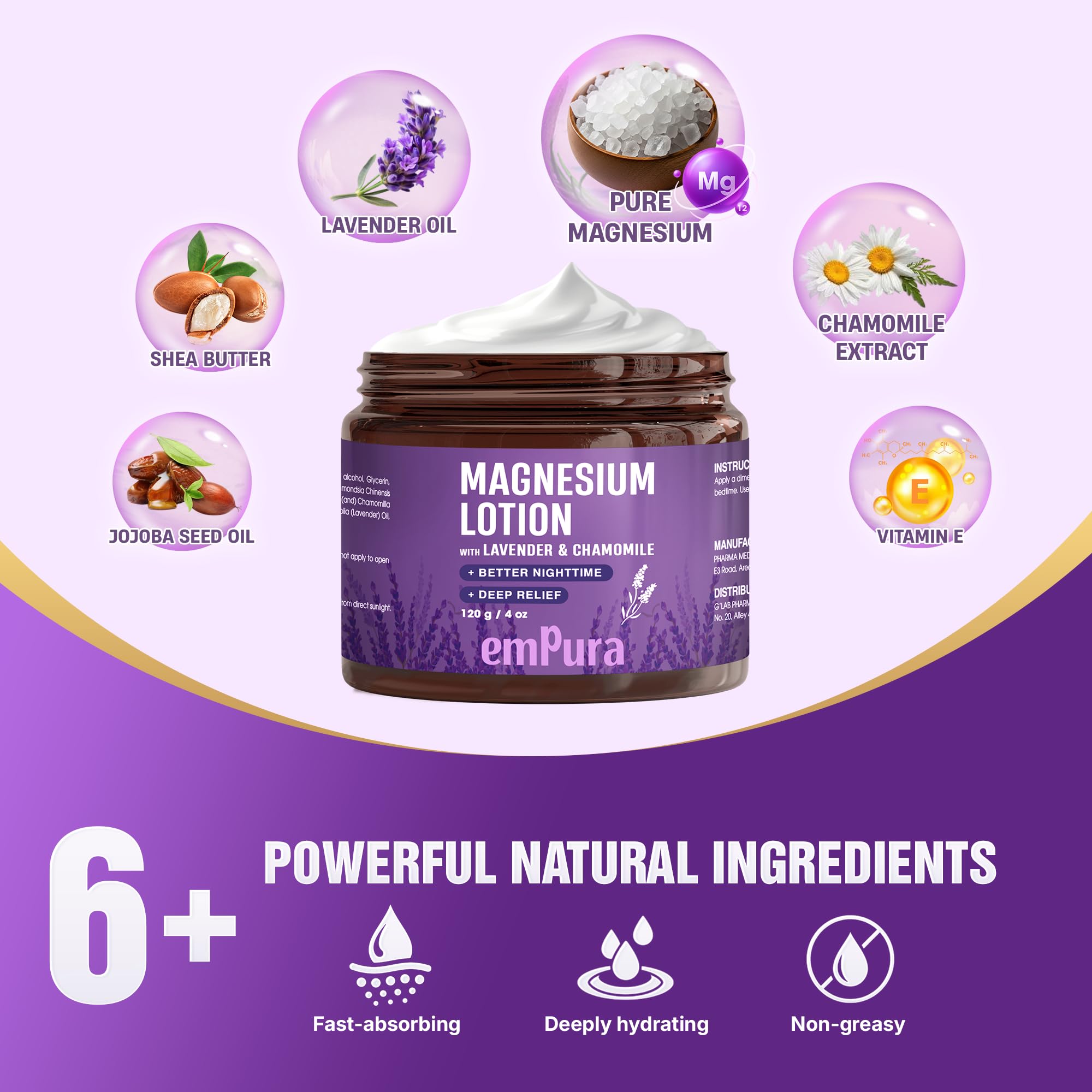 EMPURA Lavender Magnesium Lotion in a relaxing evening routine for legs and back.
