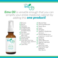 Emu Joy emu oil on the face for smooth skin glow