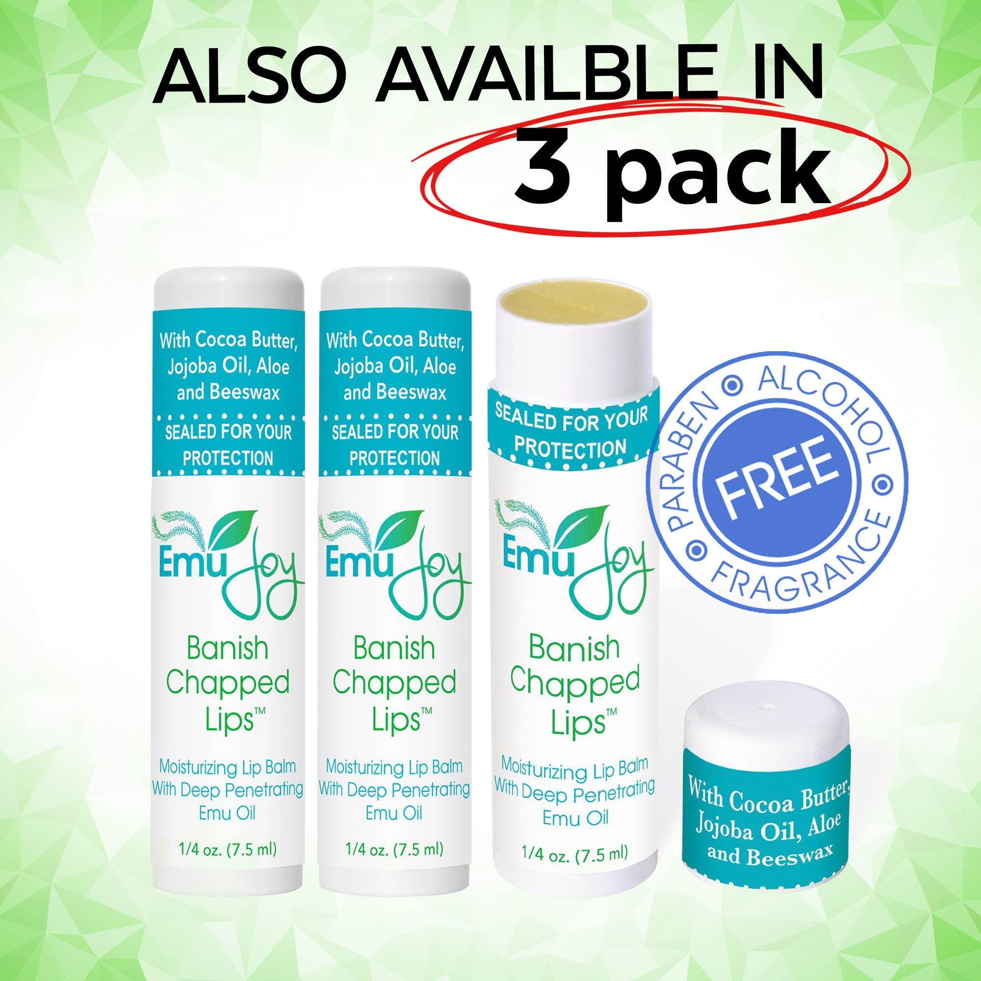 Fragrance-free Emu Joy label suitable for sensitive skin.