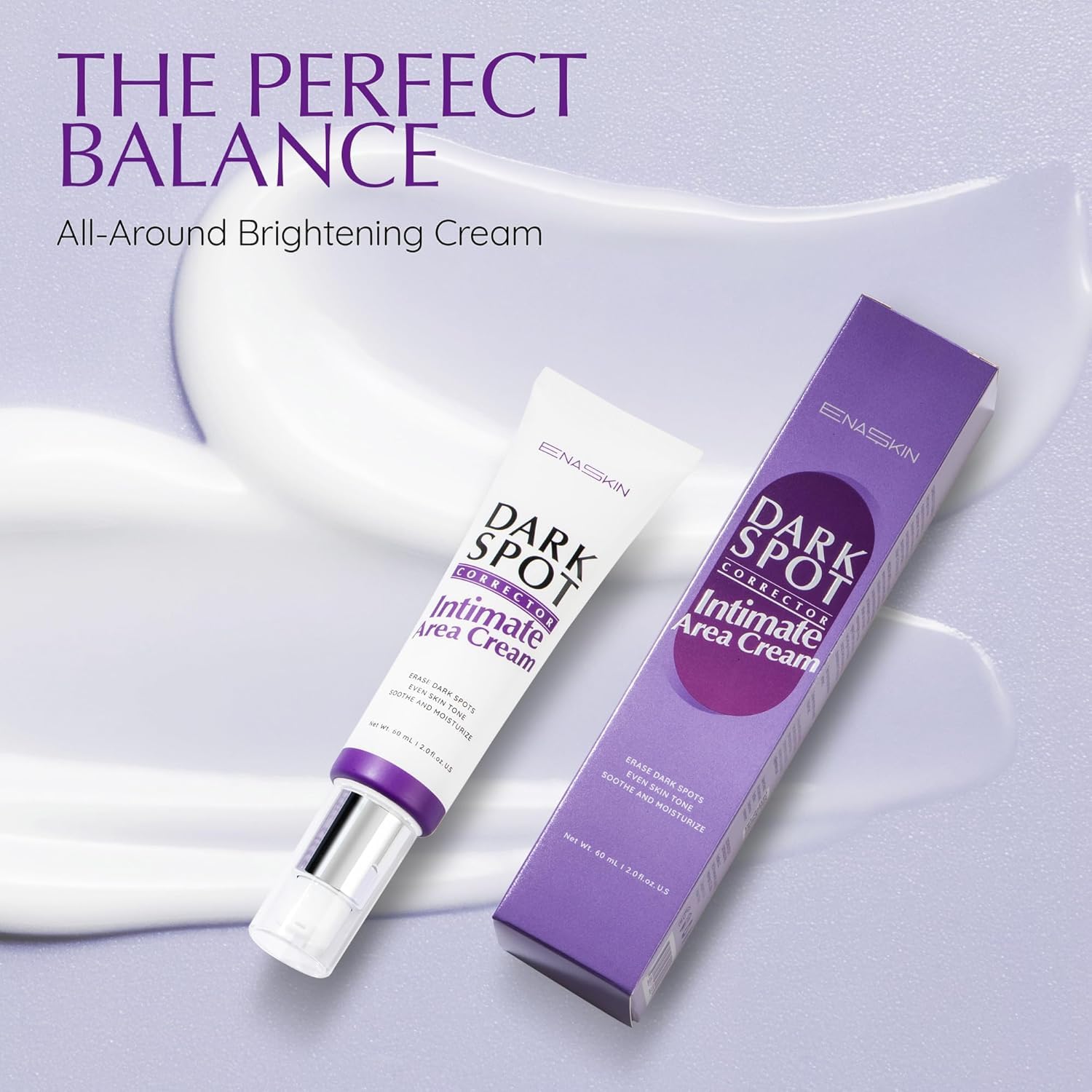 Close-up of EnaSkin cream texture showing creamy consistency
