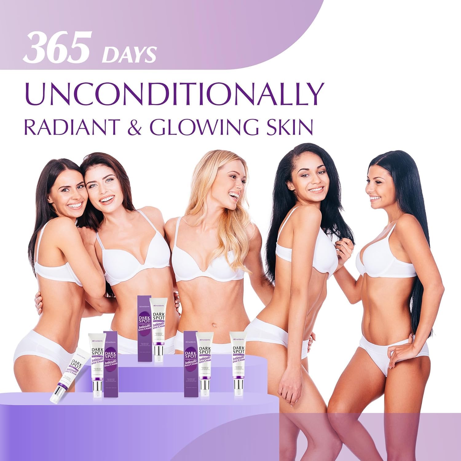 EnaSkin product packaging and sensitive-area-friendly positioning