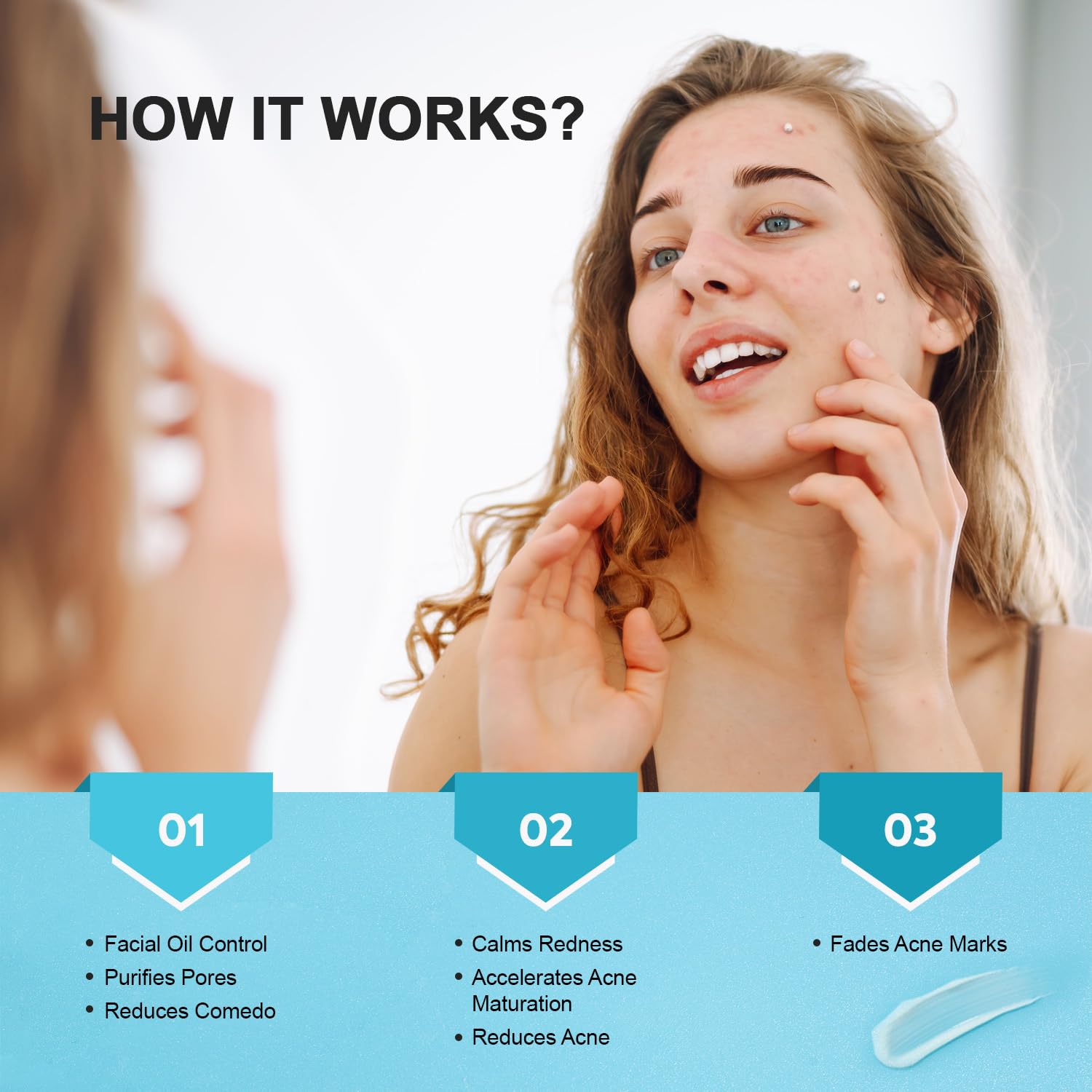 Enaskin Naturals bacne care application on back area suggests cystic breakout relief potential.