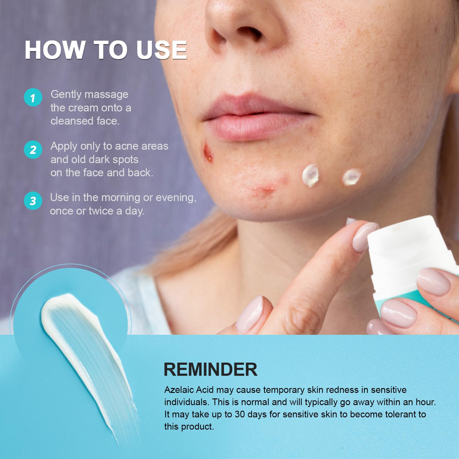Enaskin Naturals acne gel-cream texture absorbing quickly under makeup.