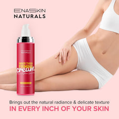 Enaskin Naturals cellulite remover inner thigh application demonstrates tightening around the thigh area