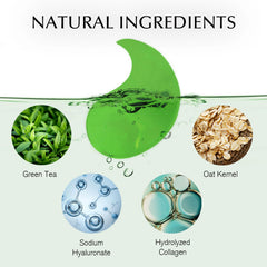 Enaskin Naturals eye patches on under-eye area during a quick morning routine.