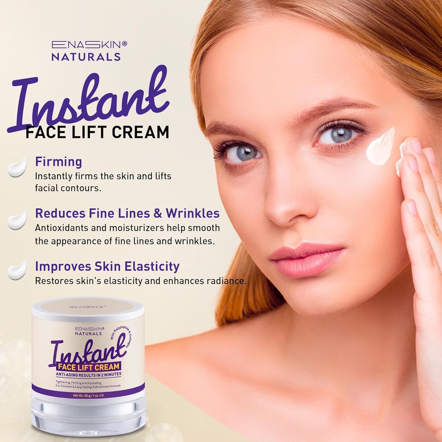 Enaskin Naturals hydration-boost formula swatch on skin after application