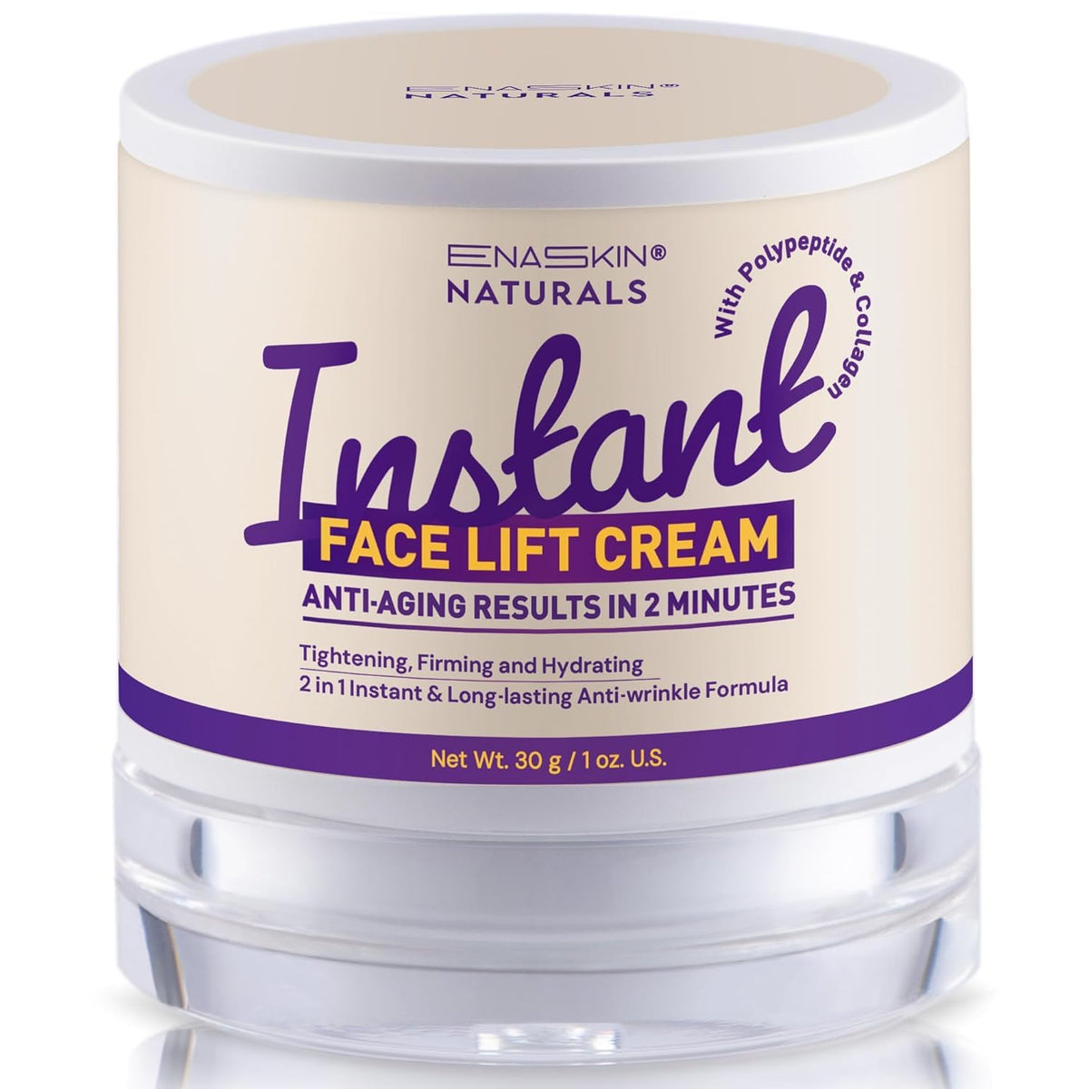 Enaskin Naturals Instant Face Tightener Cream jar closeup showing smooth finish and hydration