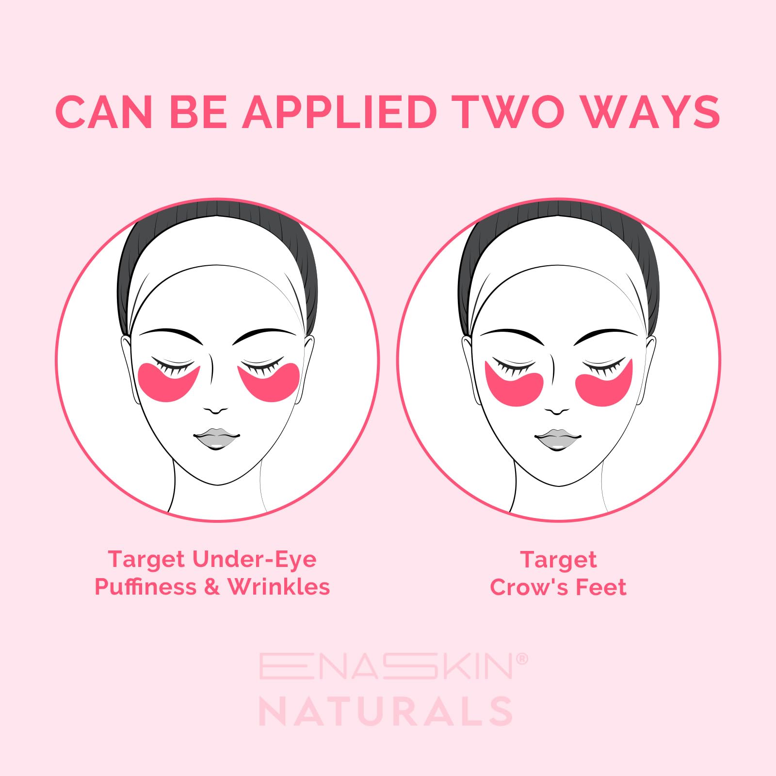 Enaskin Naturals Korean-inspired vitamin formula close-up emphasizing refreshed eyes.