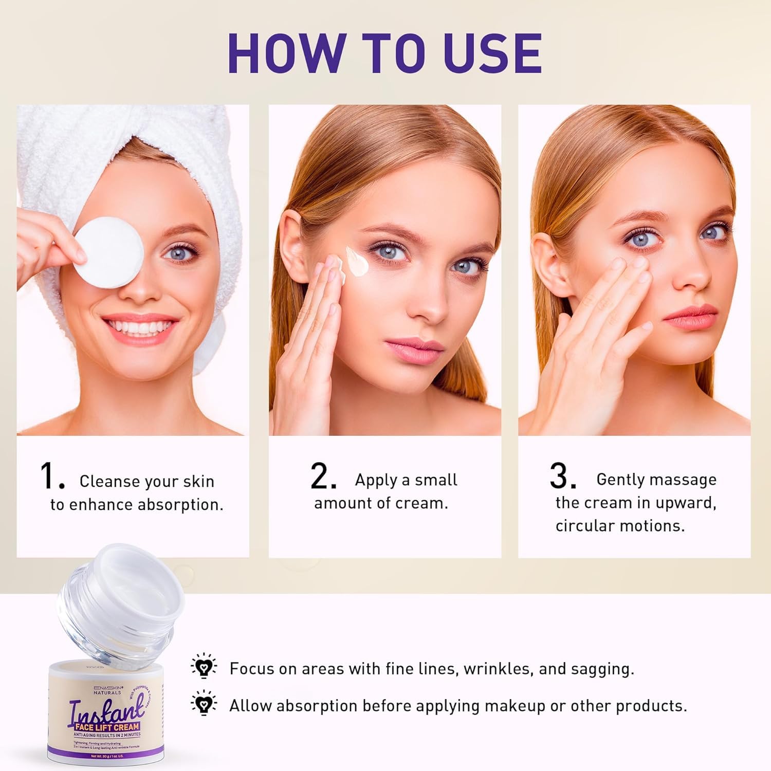 Enaskin Naturals luxury-cream packaging and label highlighting natural ingredients