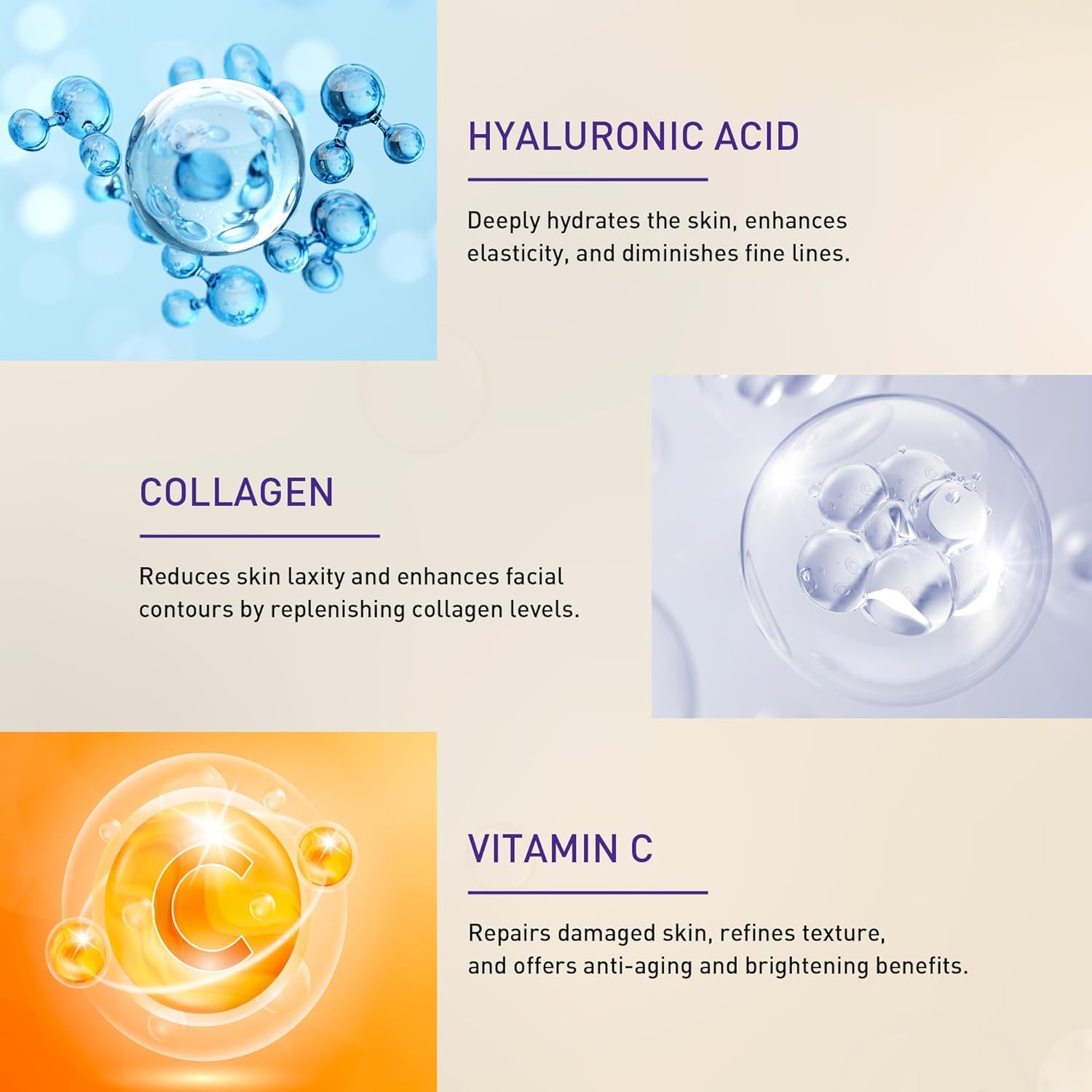 Enaskin Naturals peptides-collagen-infused label closeup indicating anti-aging benefits