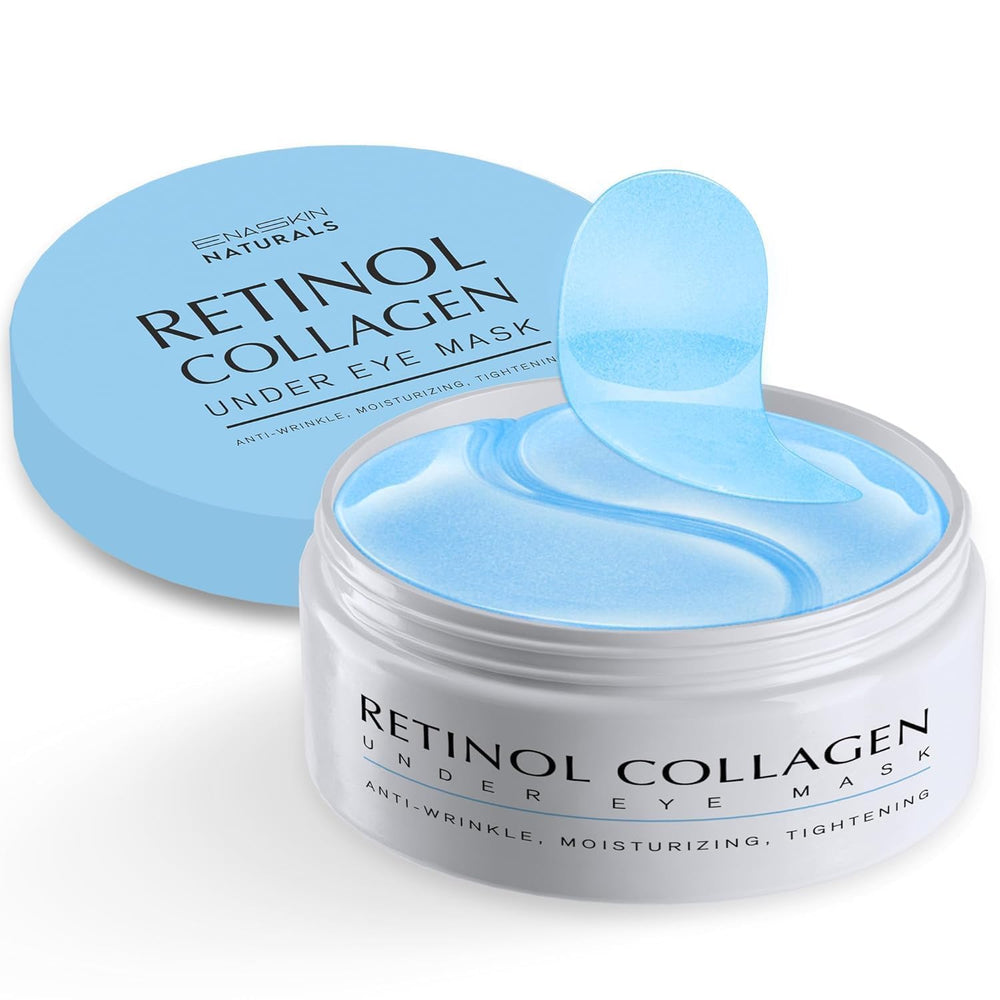 Enaskin Naturals under-eye patches close-up hydrogel patch delivering hydration and puffiness relief.