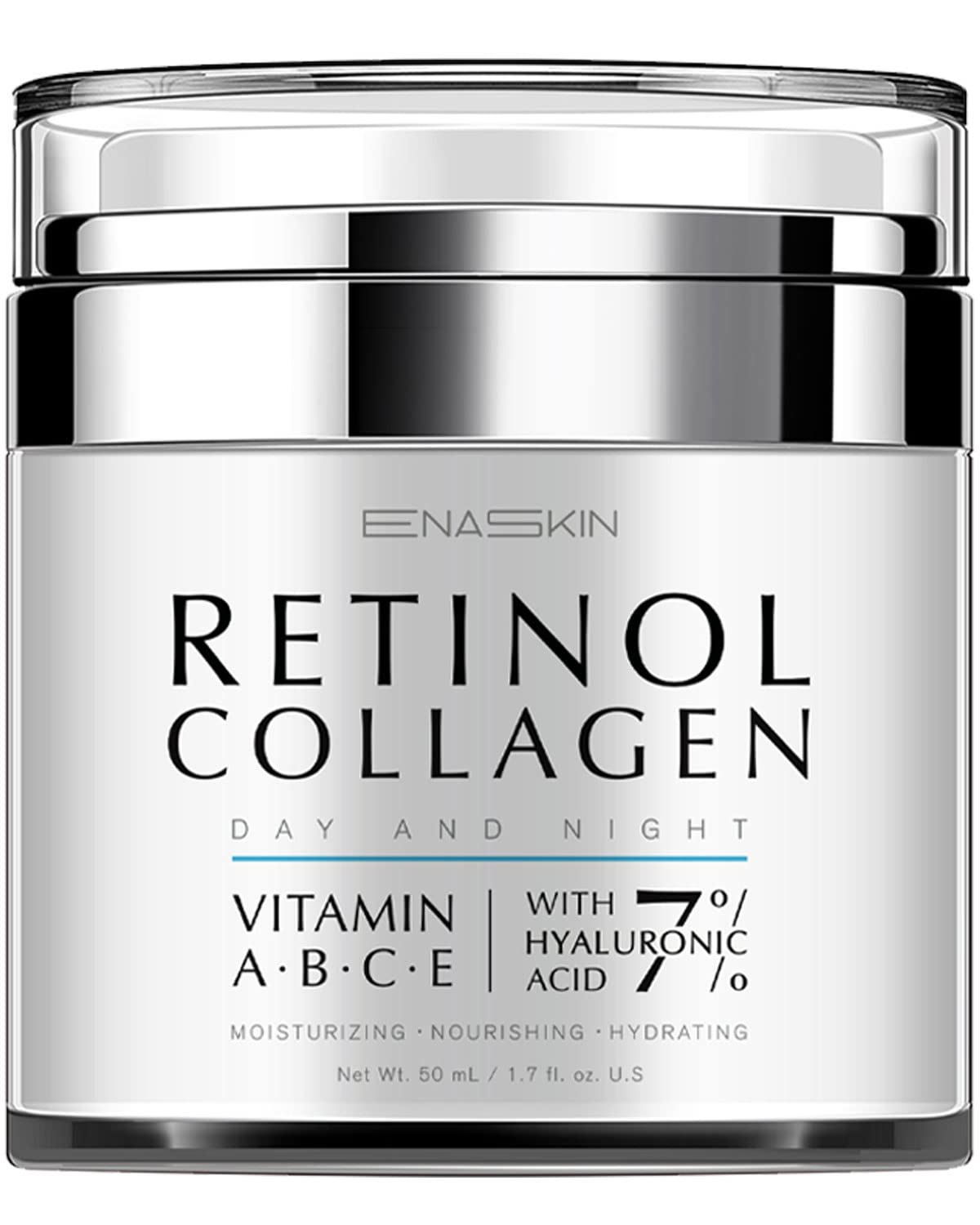 enaskin retinol cream tube application highlights targeted anti-aging hydration.