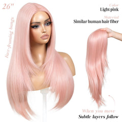 ENCOUNTERU glueless lace-front wig with middle part for natural hairline