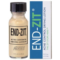 End-zit fast-acting acne spot bottle-application targets breakouts for rapid drying.