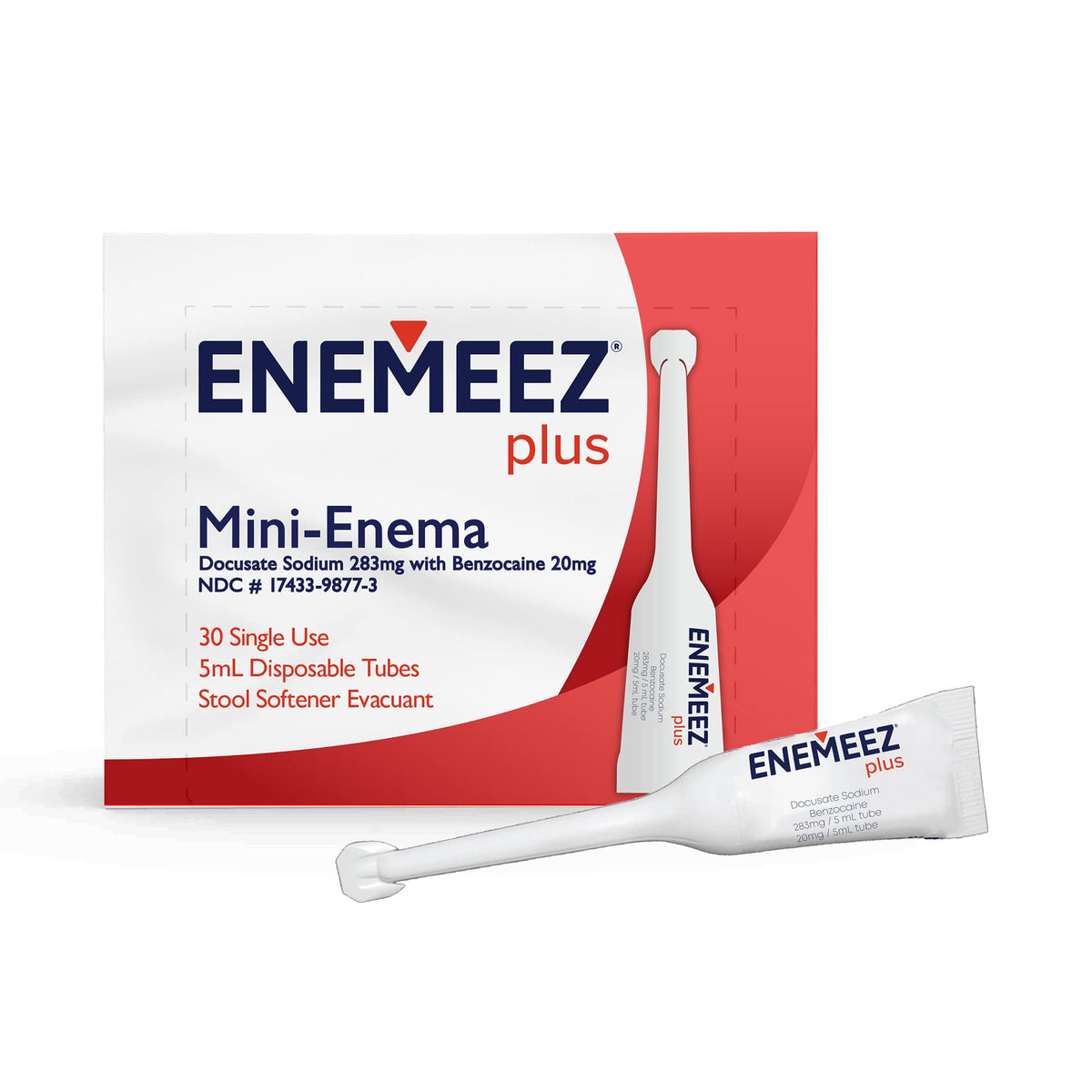 Enemeez Plus packaging shows a 30-count box for quick relief.