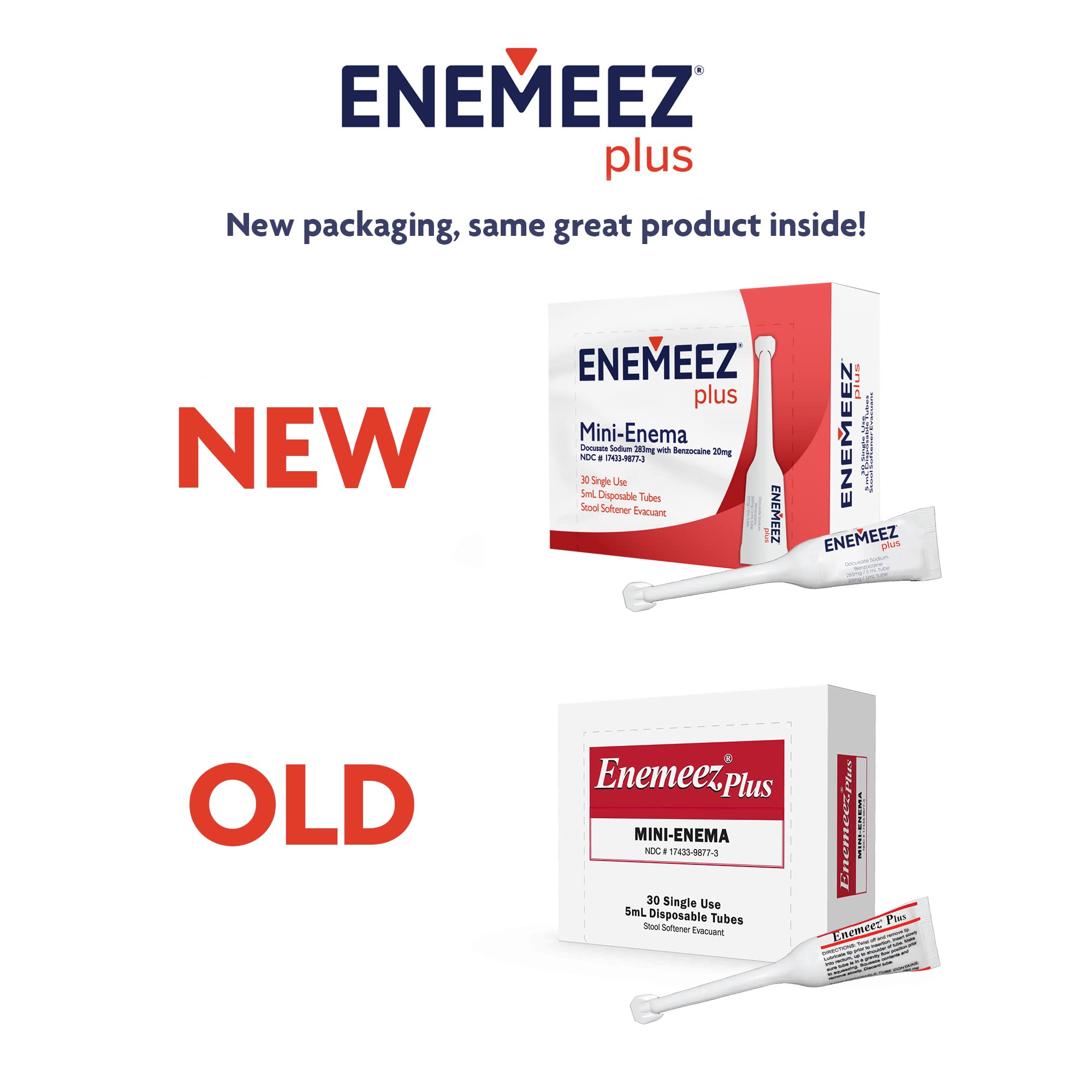Enemeez Plus 30-count packs provide convenient at-home relief.