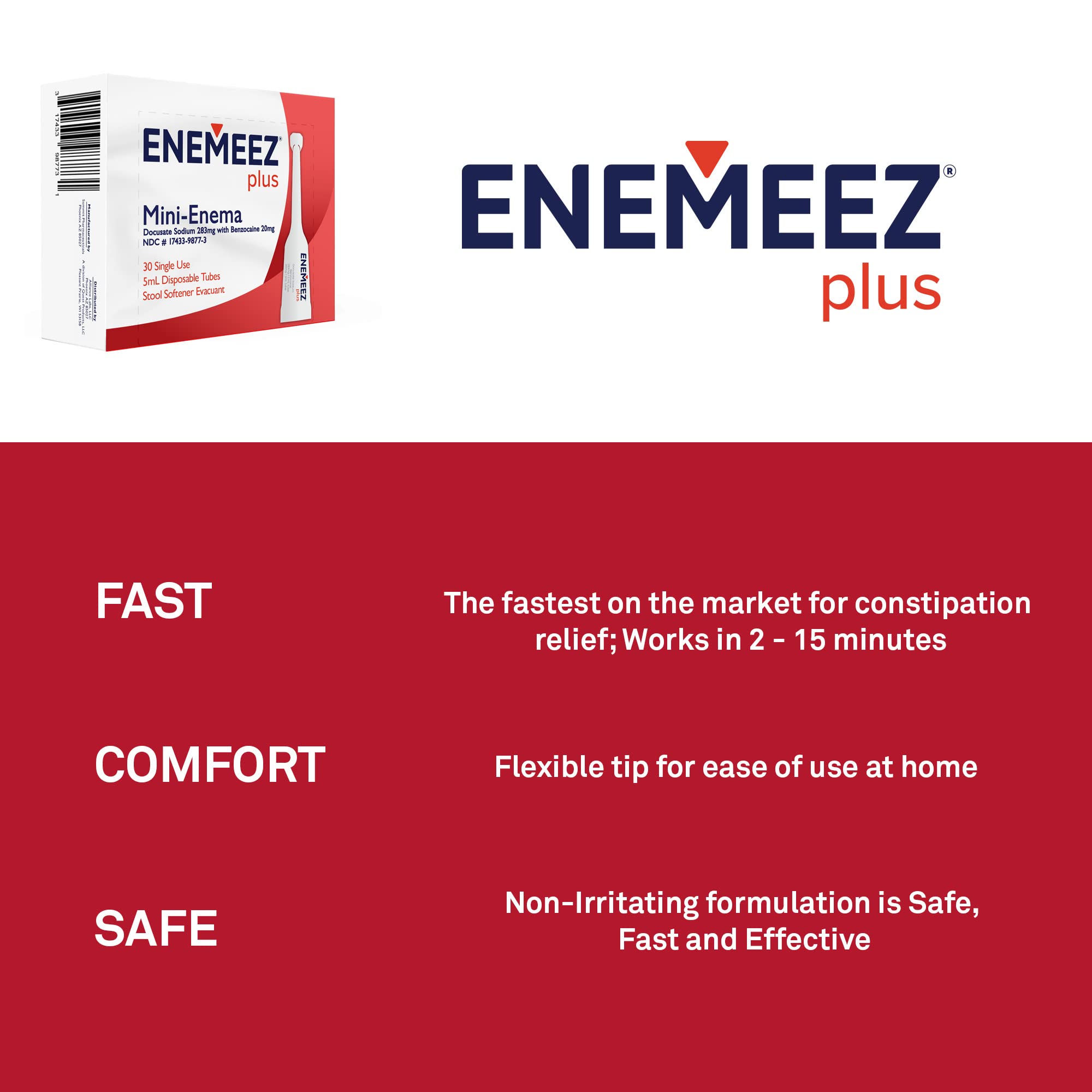 Enemeez Plus rectal application motion emphasizes easy use.