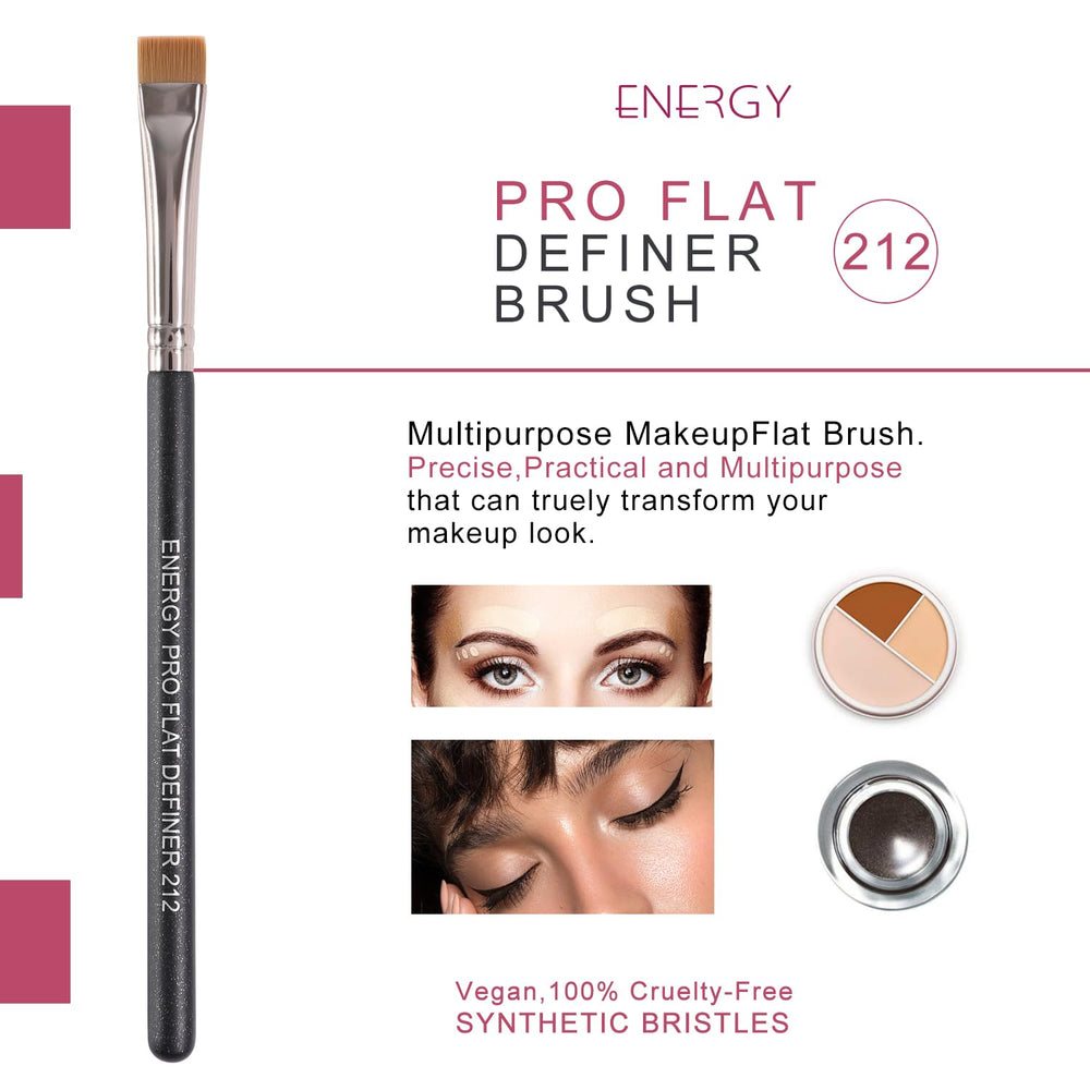 Energy flat definer brush bristles closeup shows soft density for controlled color packing