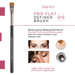 Energy flat definer brush bristles closeup shows soft density for controlled color packing