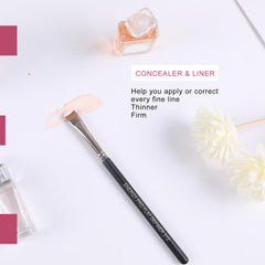 Energy flat definer brush lash line application reveals precise liner placement
