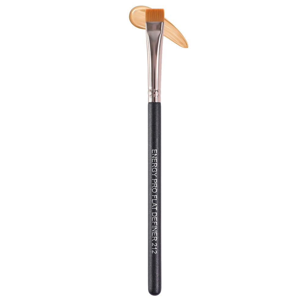 Energy flat definer brush top view highlights precision for sharp lines on brows and lids