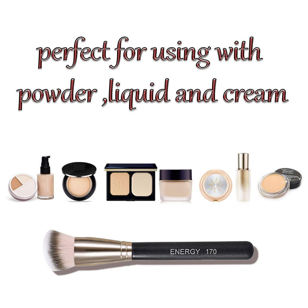ENERGY Foundation Brush 170 versatile for powder, cream, and liquid makeup applications.