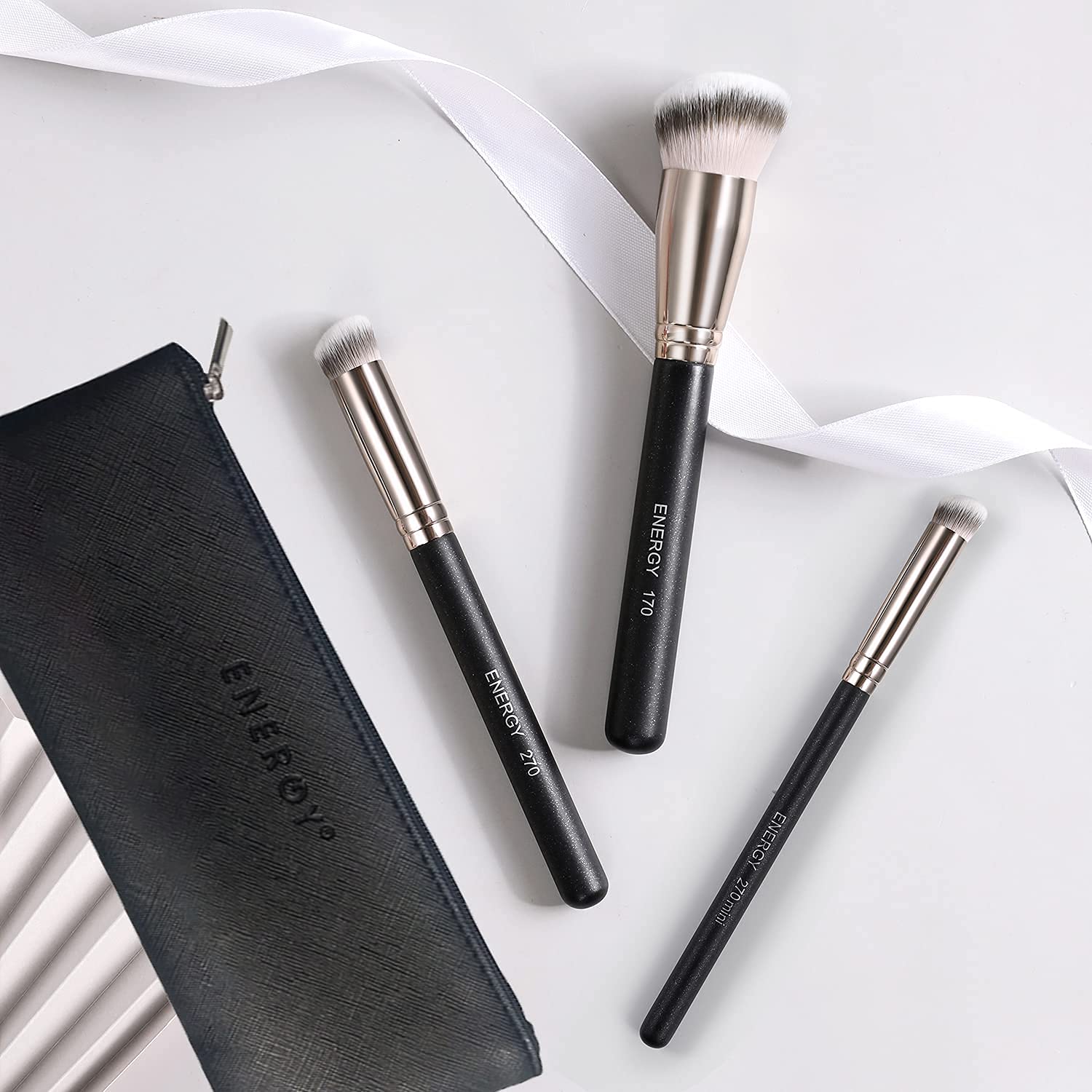 ENERGY Kabuki foundation brush 170 with angled head for streak-free coverage.