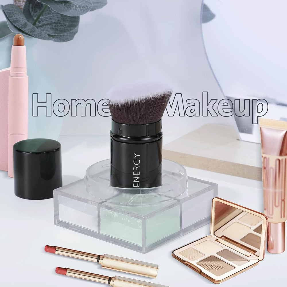 ENERGY Kabuki Mini application swatch demonstrates versatile blending